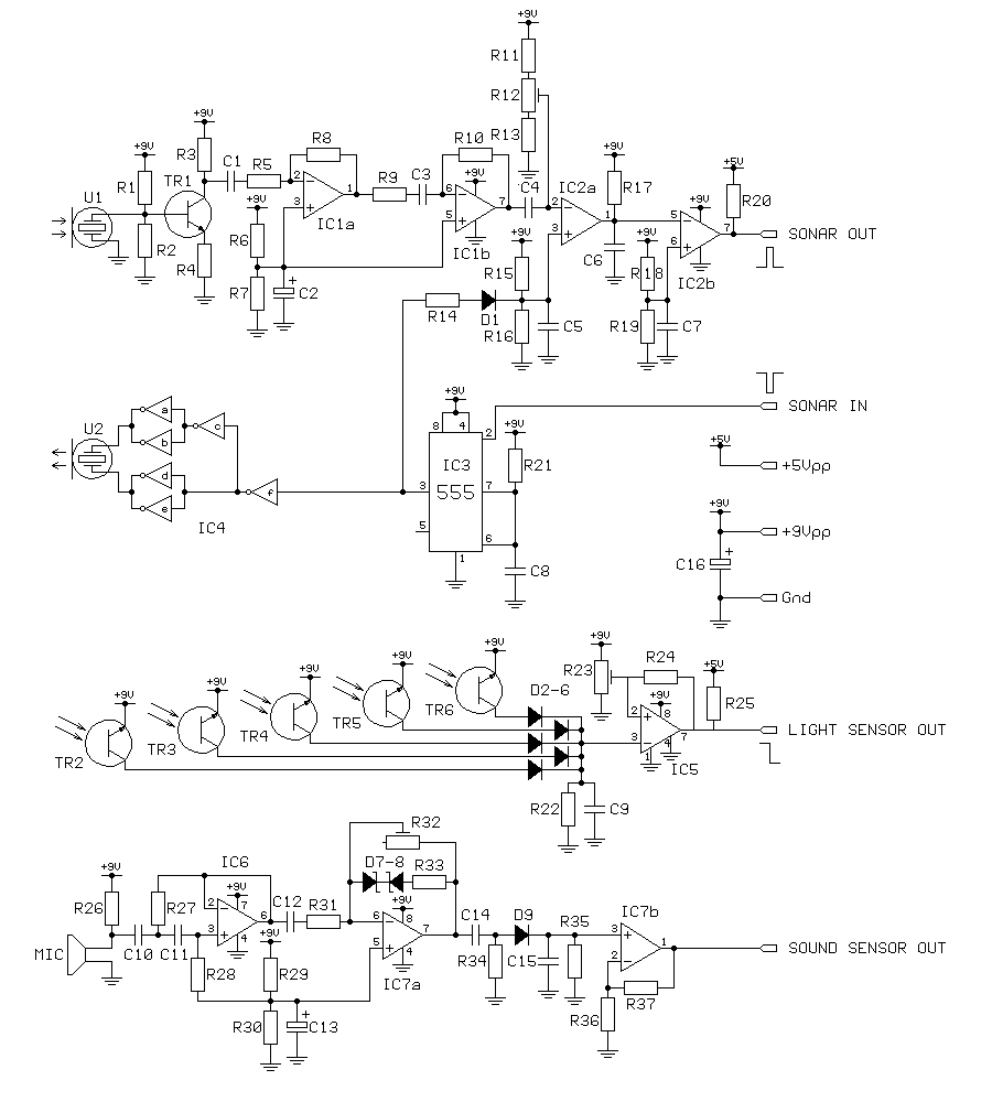 Main Sensors - Electronic layout
